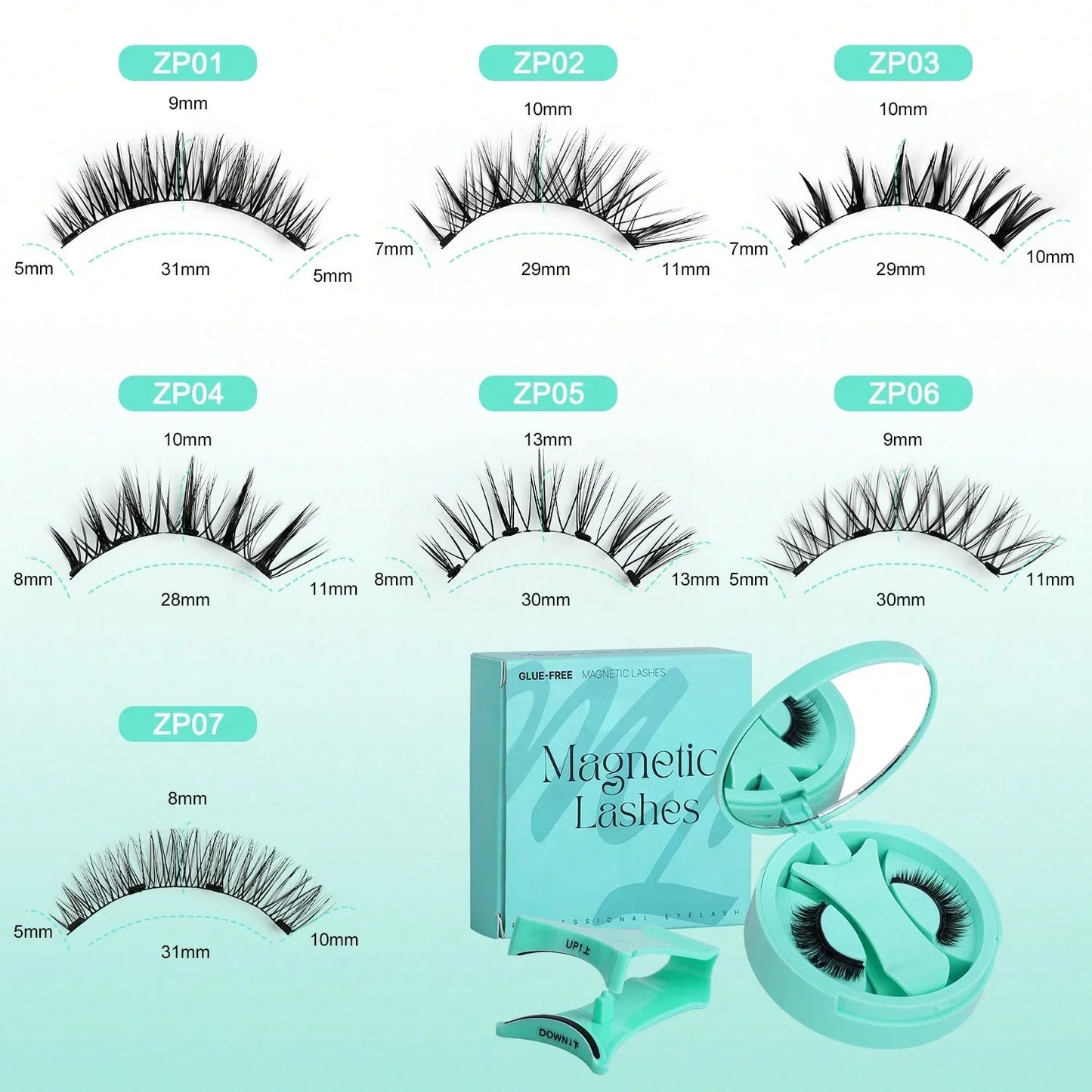 1 paire de faux cils magnétiques Manga