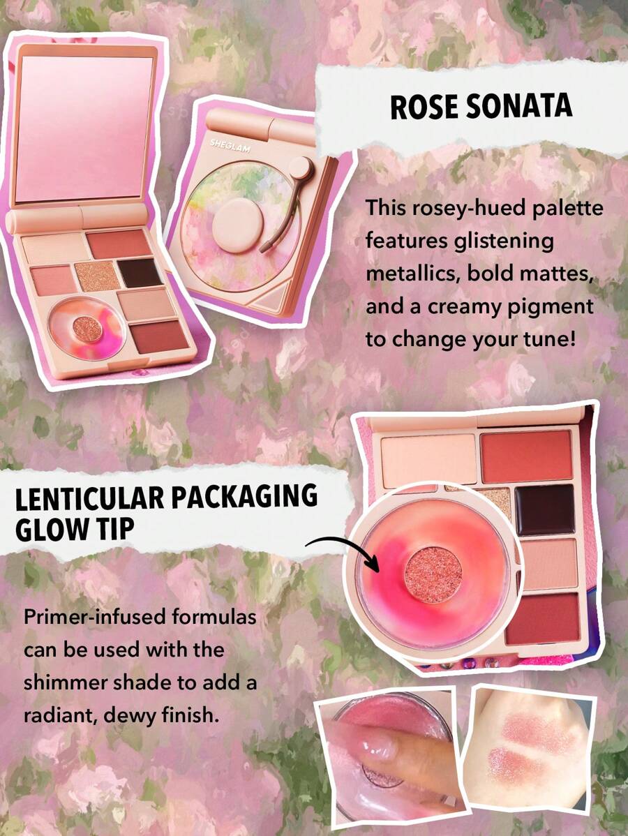 SHEGLAM Vinyl Pop Color Palette-Rose Sonata 9-Color