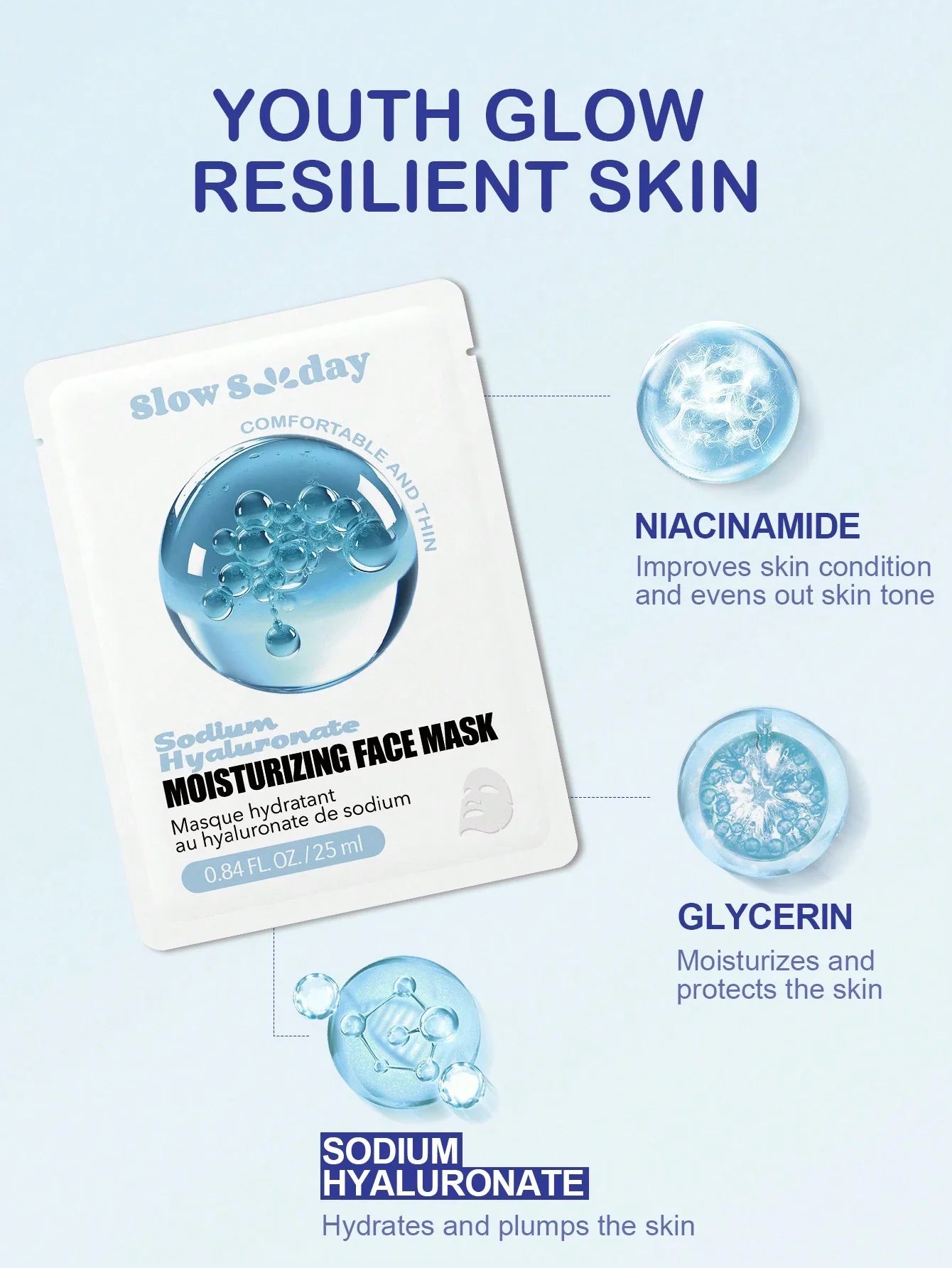 Masque hydratant au sodium hyaluronique SlowSunday