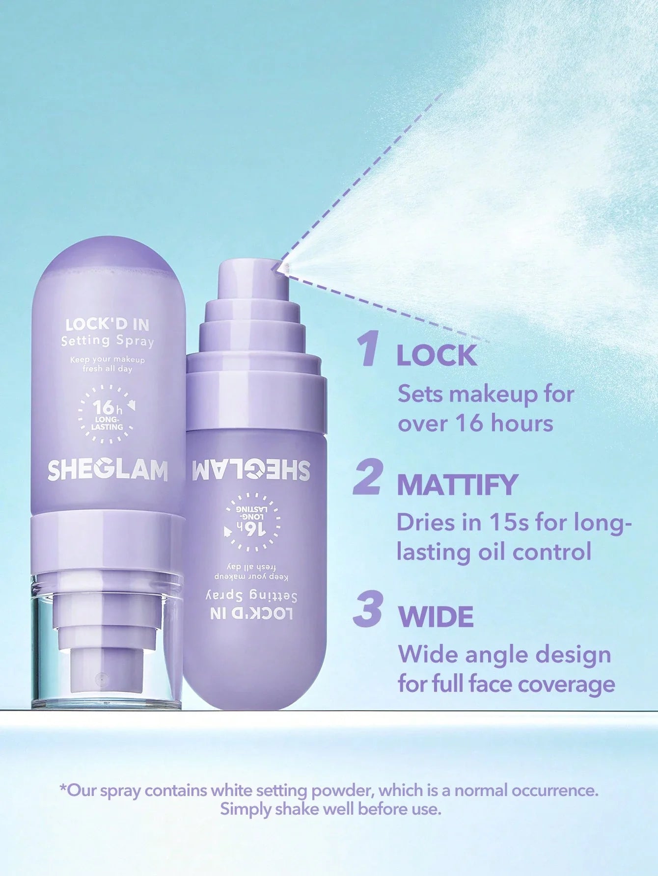 SHEGLAM Lock'D In Setting Spray Mattifying Effect Quick-Drying Long Lasting Makeup
