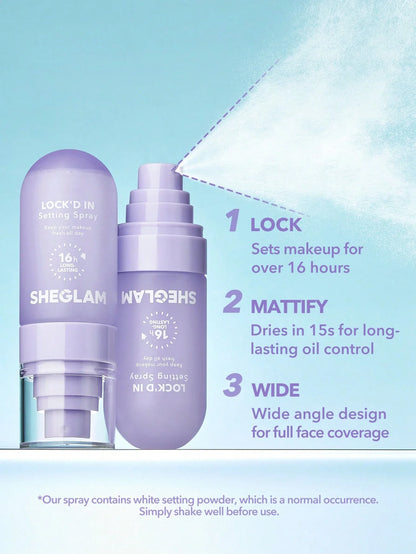SHEGLAM Lock'D In Setting Spray Mattifying Effect Quick-Drying Long Lasting Makeup