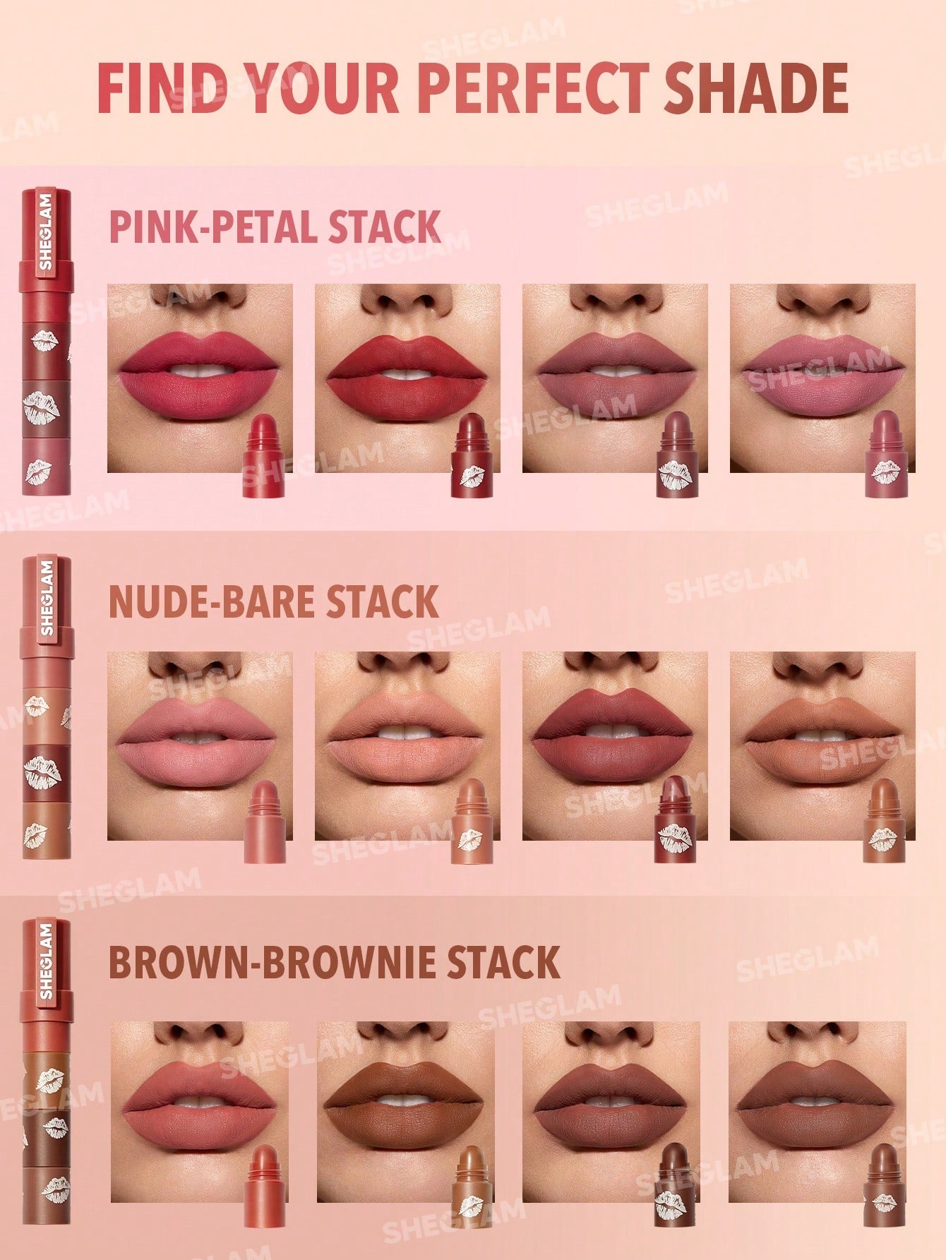SHEGLAM Mega Lip Stacks-pink