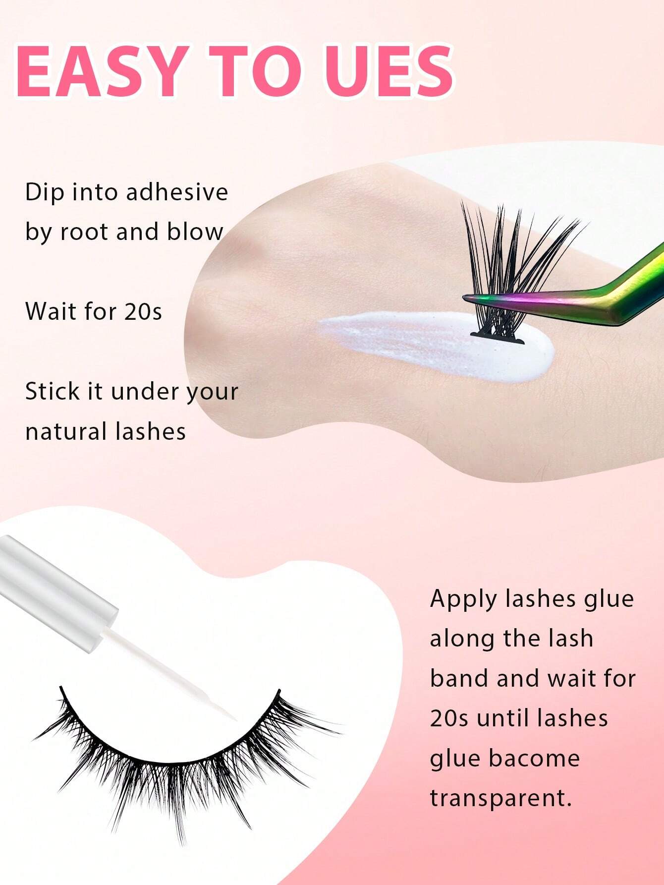 1 pièce Colle à cils transparente de 5 ml