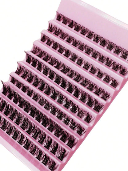 120 pièces Faux cils en grappe 8-16 mm Cils individuels effilés Look naturel Cils