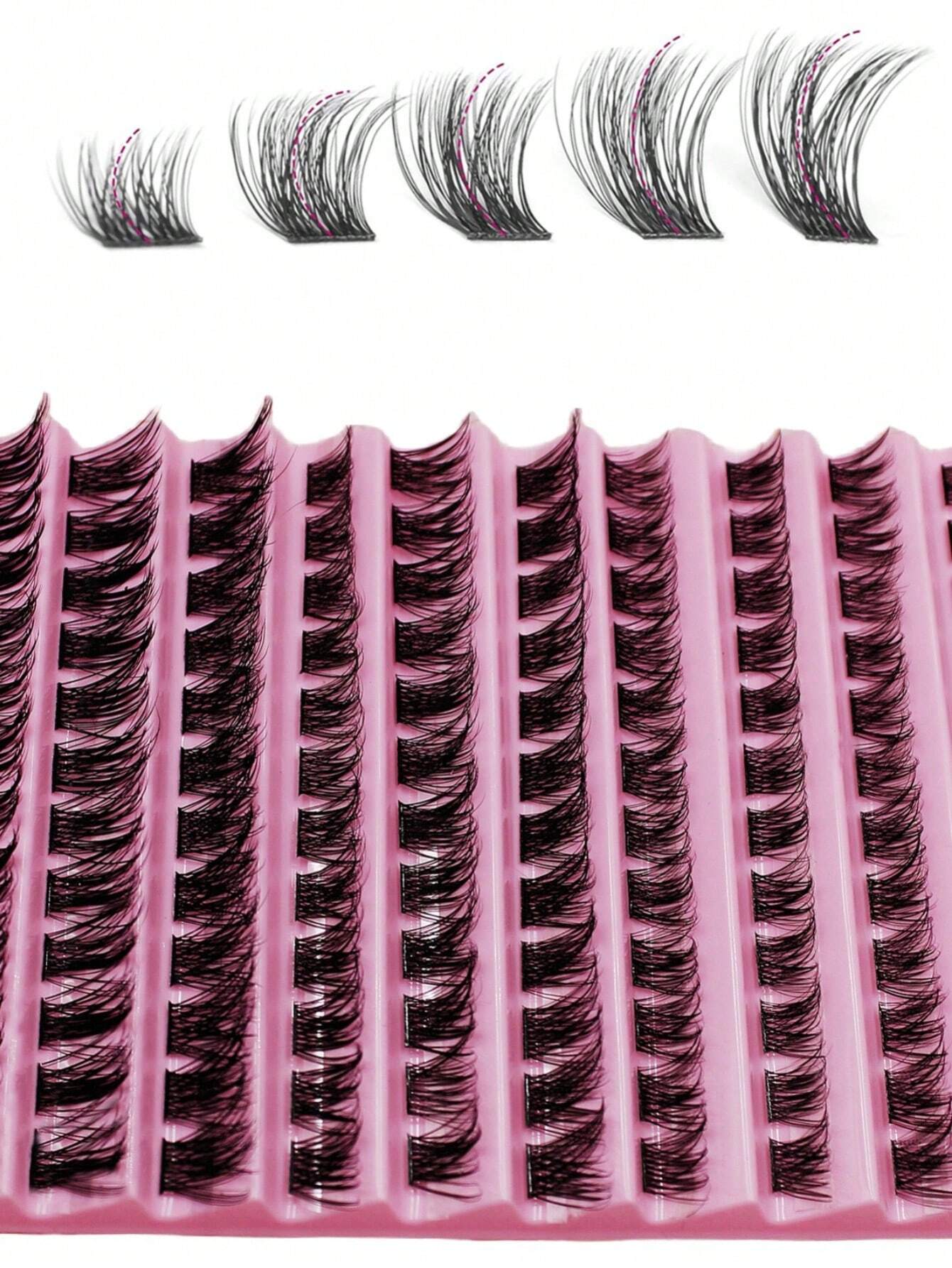 120 pièces Faux cils en grappe 8-16 mm Cils individuels effilés Look naturel Cils