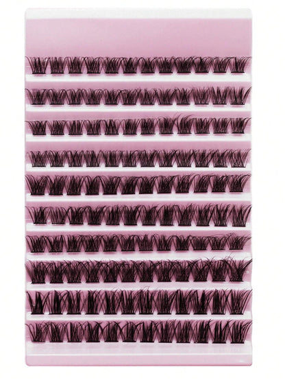 120 pièces Faux cils en grappe 8-16 mm Cils individuels effilés Look naturel Cils