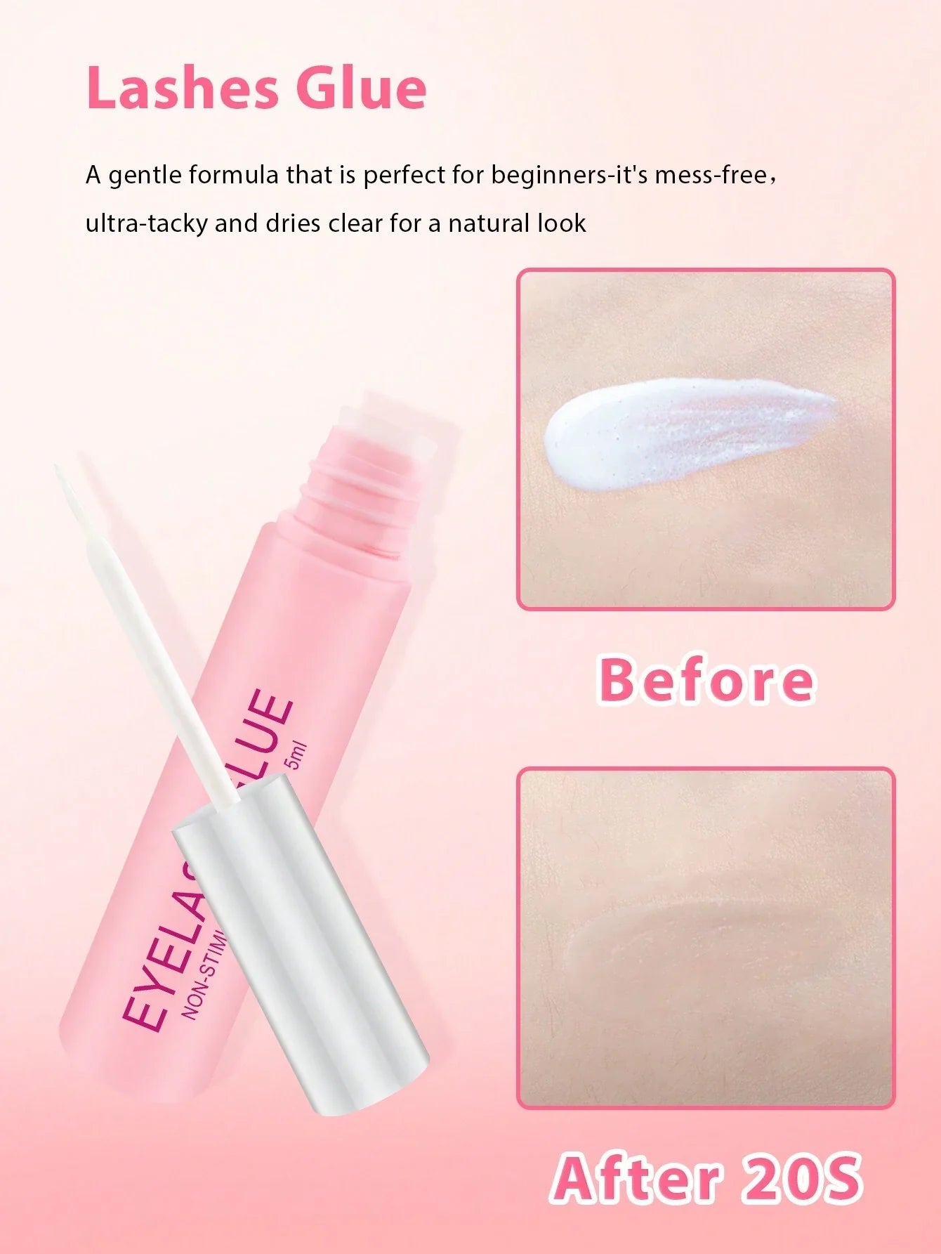 1 pièce Colle à cils transparente de 5 ml