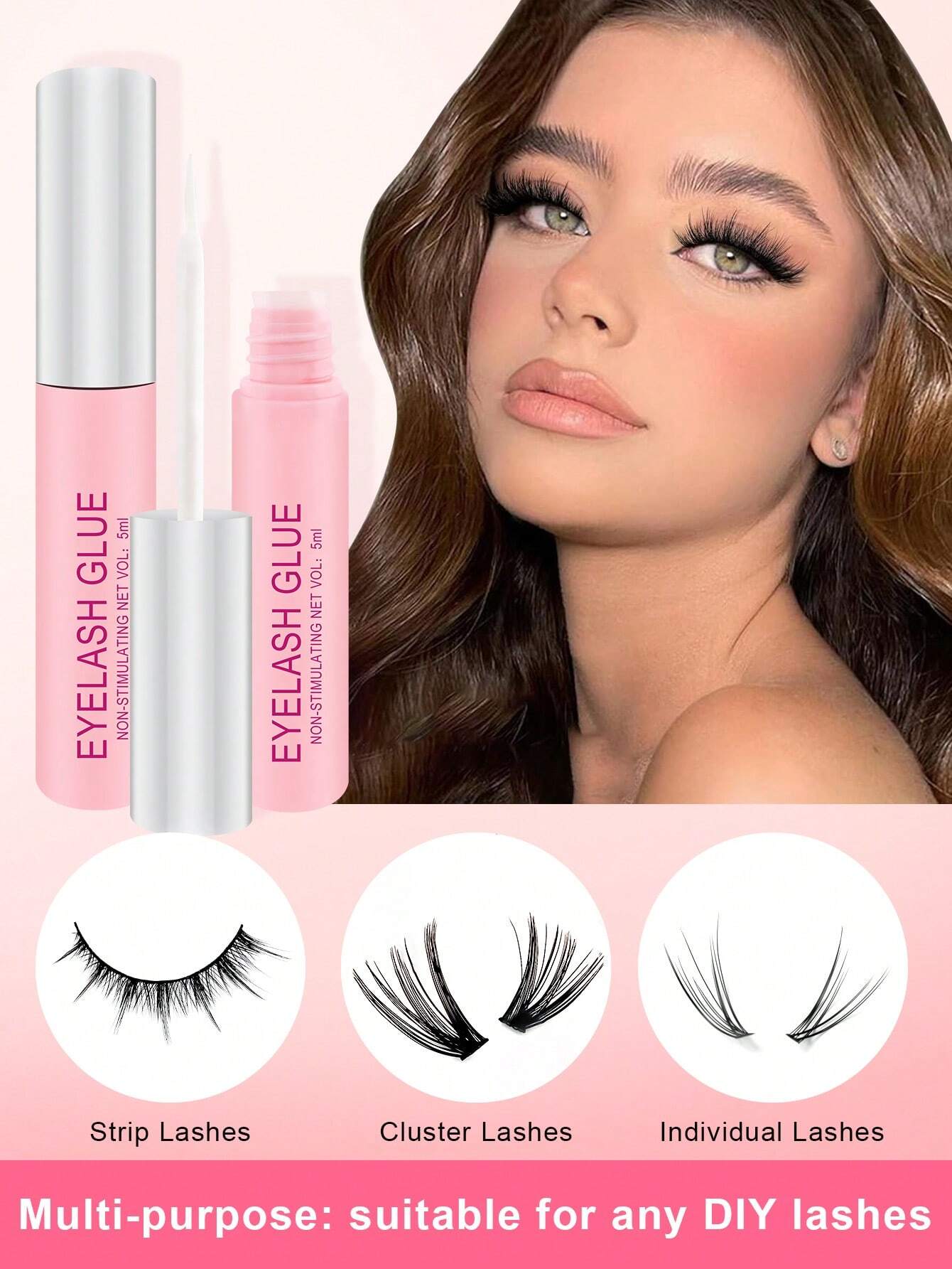 1 pièce Colle à cils transparente de 5 ml