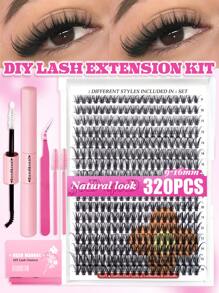 20 pièces Clusters de cils individuels Look naturel et effilés Clusters de cils 30D+40D,sb2407010200887567