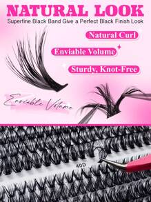 20 pièces Clusters de cils individuels Look naturel et effilés Clusters de cils 30D+40D,sb2407010200887567