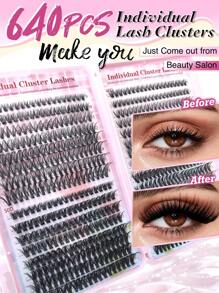640PCS Individual Lash Clusters Large Capacity 30D+40D+50D