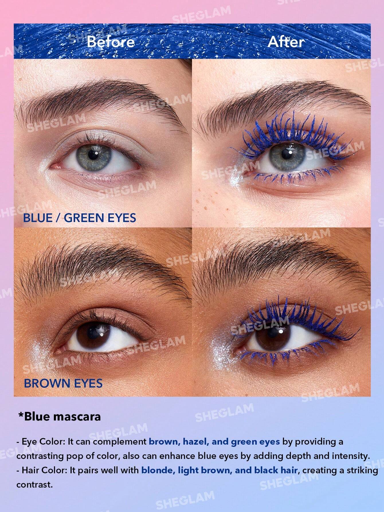 SHEGLAM All-In-One Volume & Length Mascara-Waterproof Blue