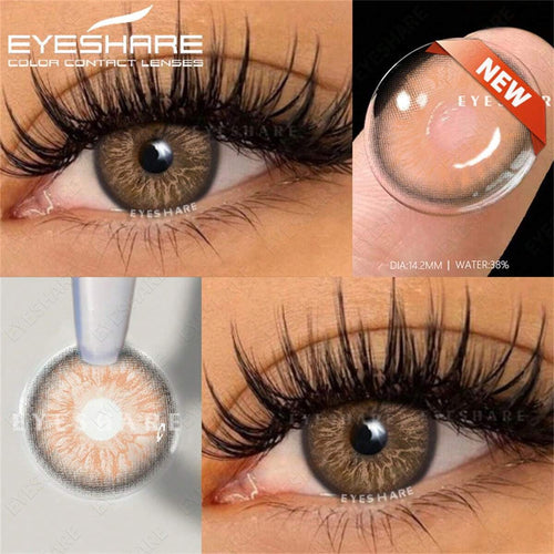 EYESHARE 2 pièces Lentilles de contact de couleur gris brun EYESHARE TURIN-MARRON