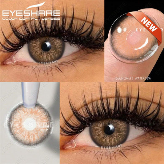 EYESHARE 2 pièces Lentilles de contact de couleur gris brun EYESHARE TURIN-MARRON