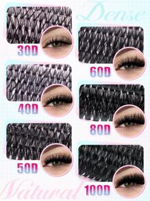 600PCS D Curl Individual Lash Clusters Large Capacity 30D+40D+50D+60D+80D+100D 8-16mm