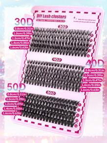 600PCS D Curl Individual Lash Clusters Large Capacity 30D+40D+50D+60D+80D+100D 8-16mm