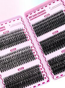 600PCS D Curl Individual Lash Clusters Large Capacity 30D+40D+50D+60D+80D+100D 8-16mm