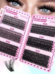 600PCS D Curl Individual Lash Clusters Large Capacity 30D+40D+50D+60D+80D+100D 8-16mm
