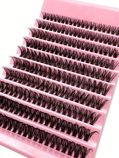 200 pièces Faux cils en grappe moelleux 50D,