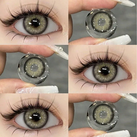 EYESHARE 1 pièce Lentilles de contact colorées souples de grand diamètre gris