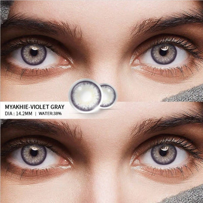 EYESHARE 1 paire de lentilles de contact agrandissantes, souples,gris violet