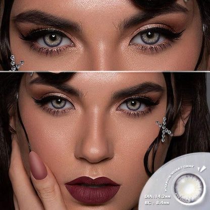 EYESHARE 1 paire de lentilles de contact agrandissantes, souples,gris violet