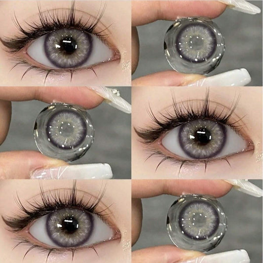 EYESHARE 1 paire de lentilles de contact agrandissantes, souples,gris violet