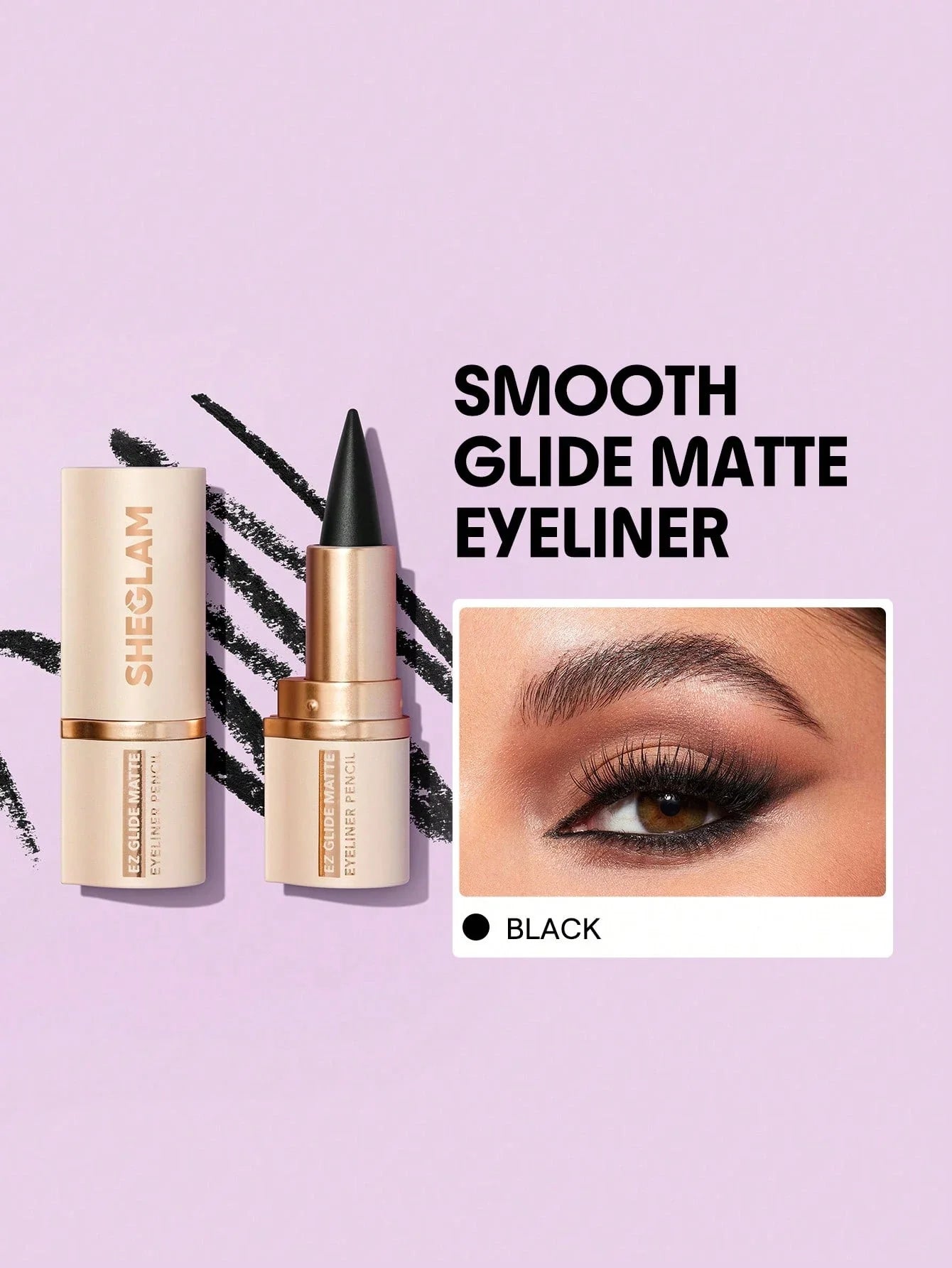 SHEGLAM Ez Glide Matte Eyeliner Pencil Highly Pigmented Black