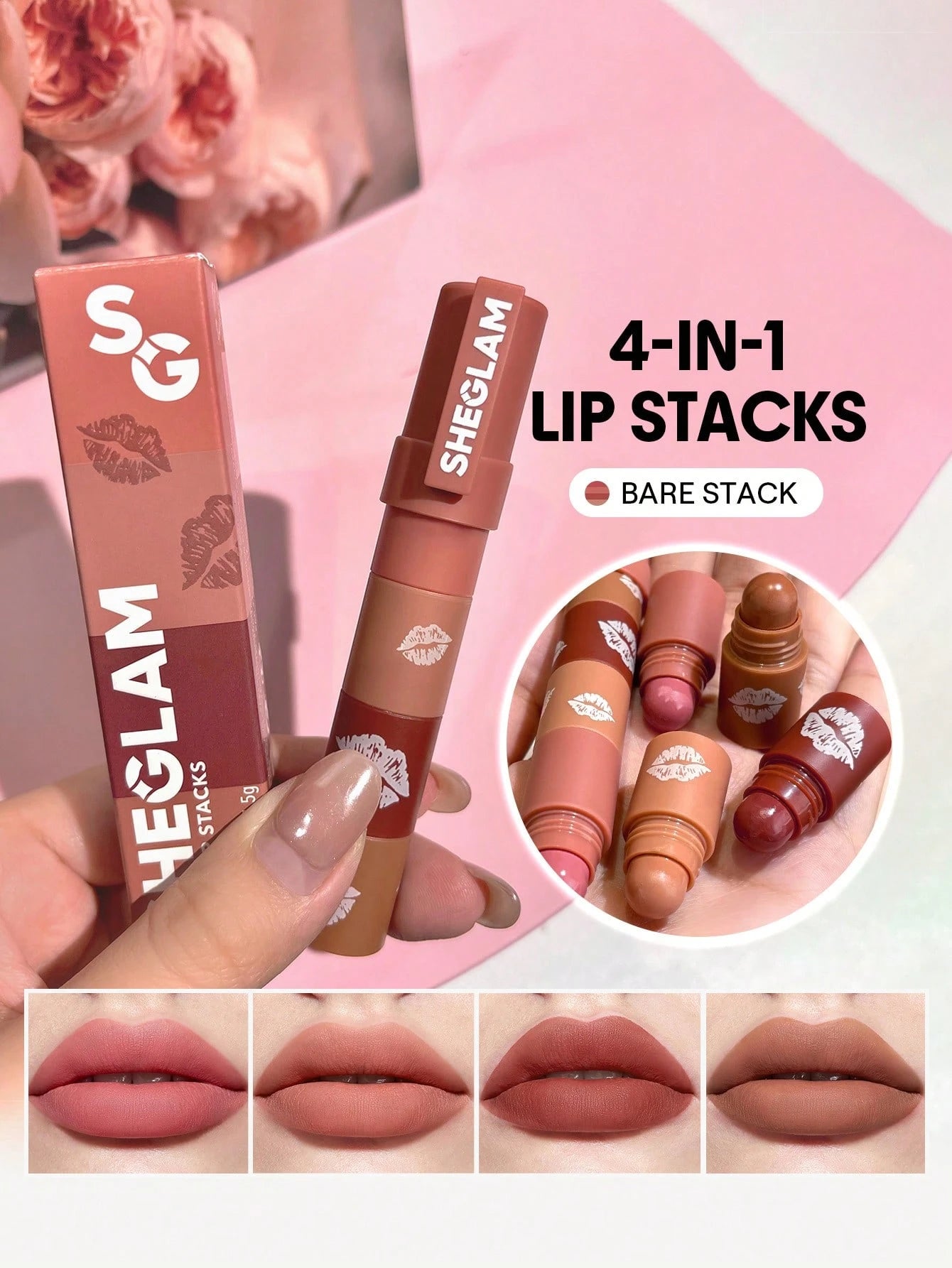 SHEGLAM Mega Lip Stacks-pink