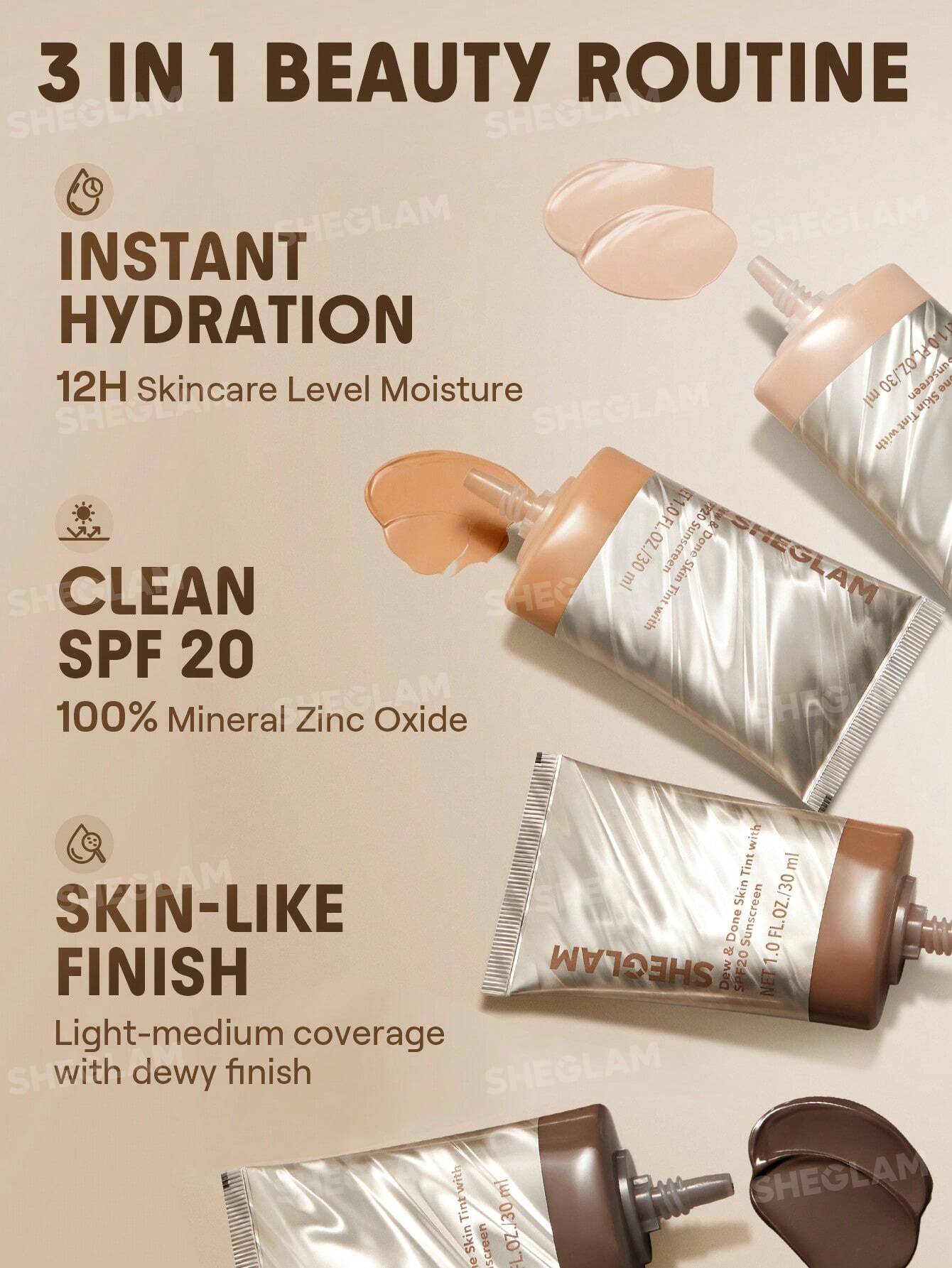 SHEGLAM Dew & Done Teint Teinté Spf20