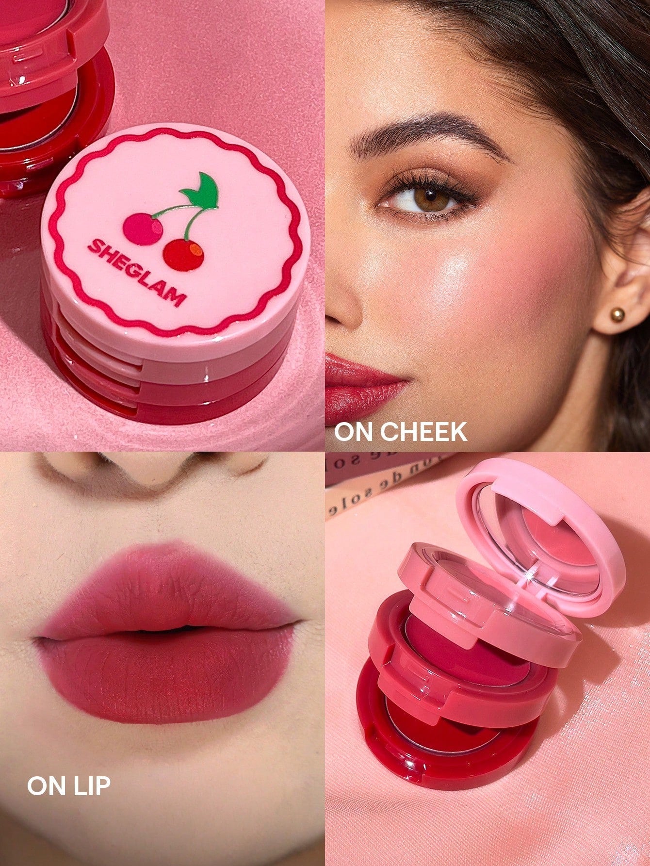 SHEGLAM Very Cherry Cheek & Lip Cream Stack