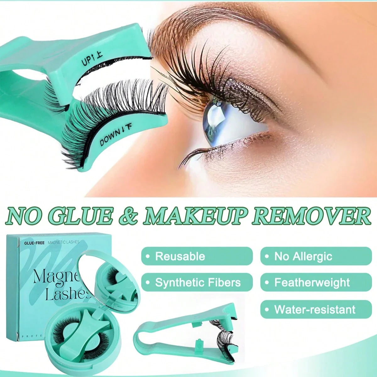 1 paire de faux cils magnétiques Manga