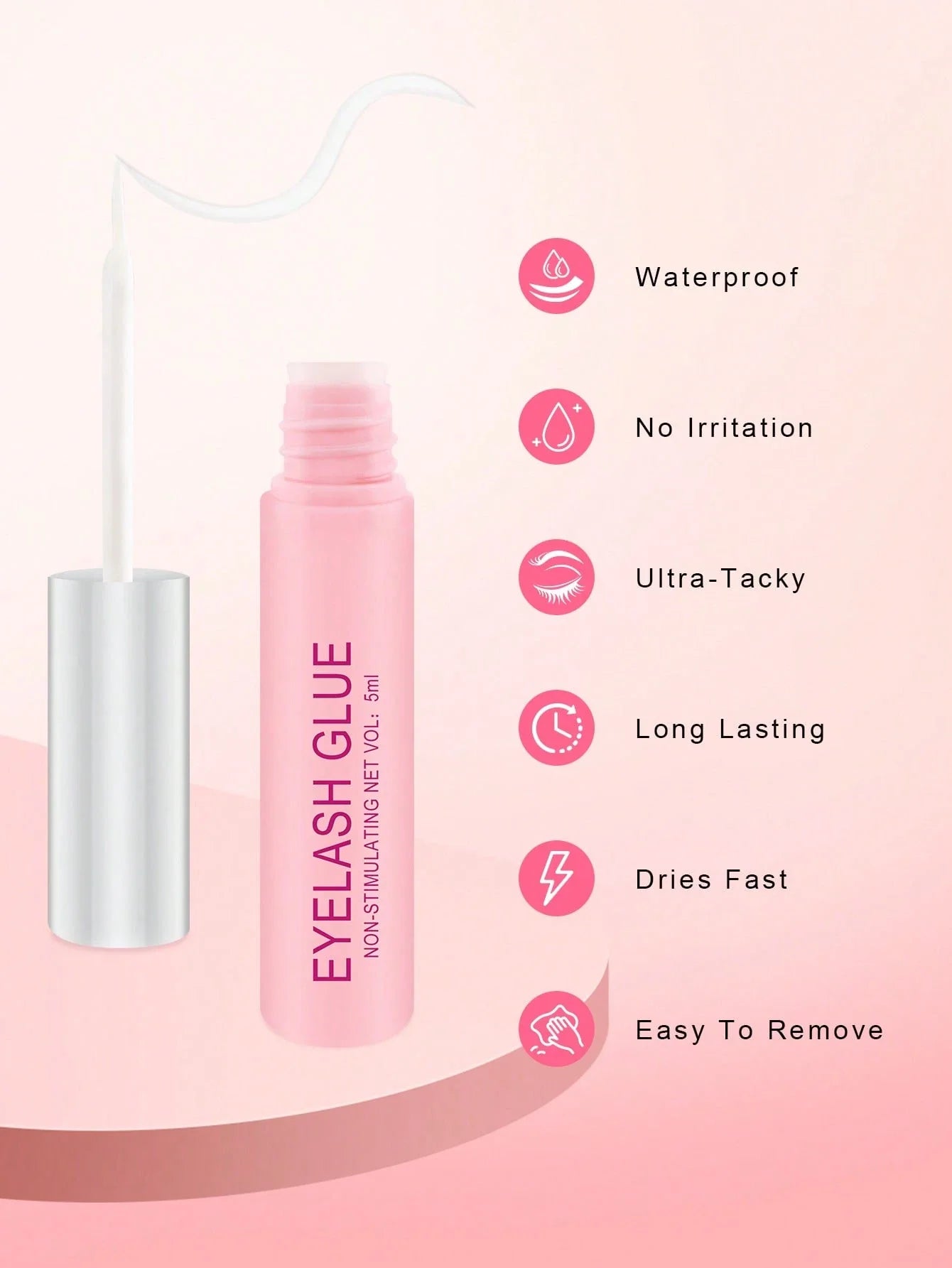 1 pièce Colle à cils transparente de 5 ml