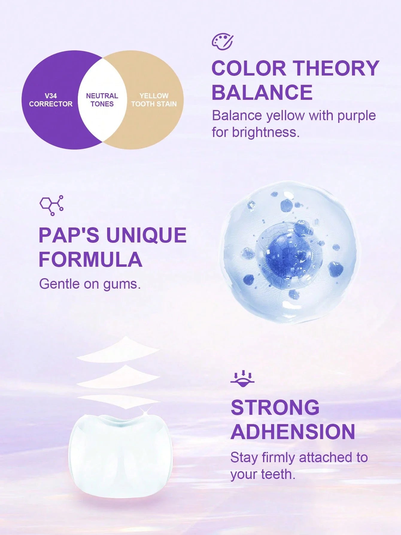 Bandes de blanchiment des dents violettes Slow Sunday