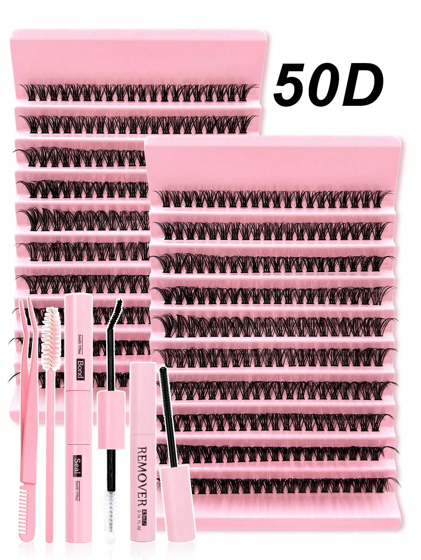 200 pièces Faux cils en grappe moelleux 50D,