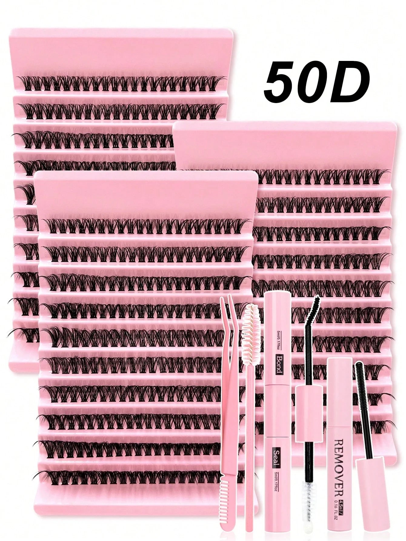 200 pièces Faux cils en grappe moelleux 50D,