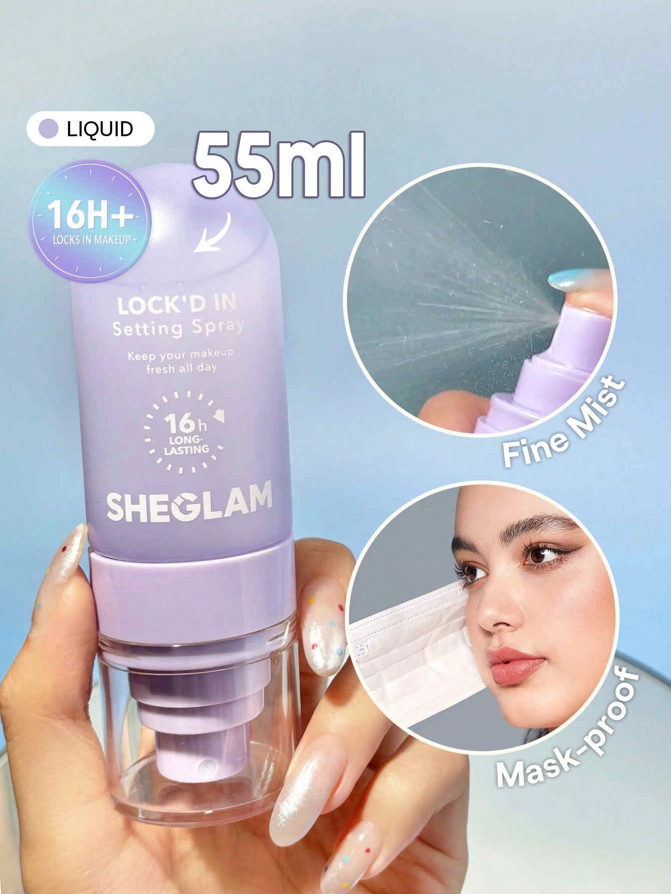 SHEGLAM Lock'D In Setting Spray Mattifying Effect Quick-Drying Long Lasting Makeup