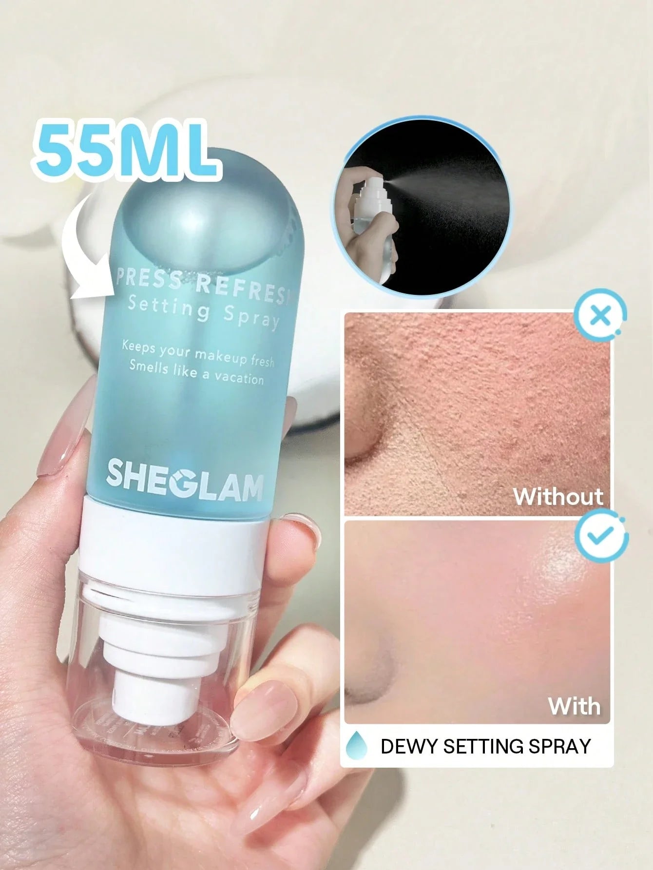SHEGLAM Press Refresh Setting Spray Moisturizing Long Lasting Makeup