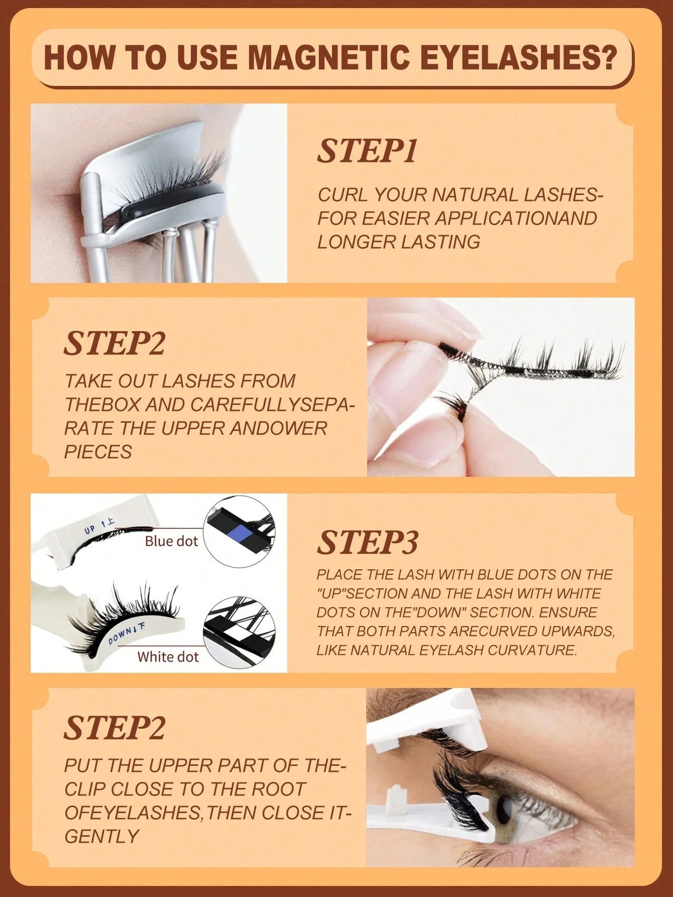 1 paire/set Kit de faux cils magnétiques bouclés CC avec pince à épiler professionnelle