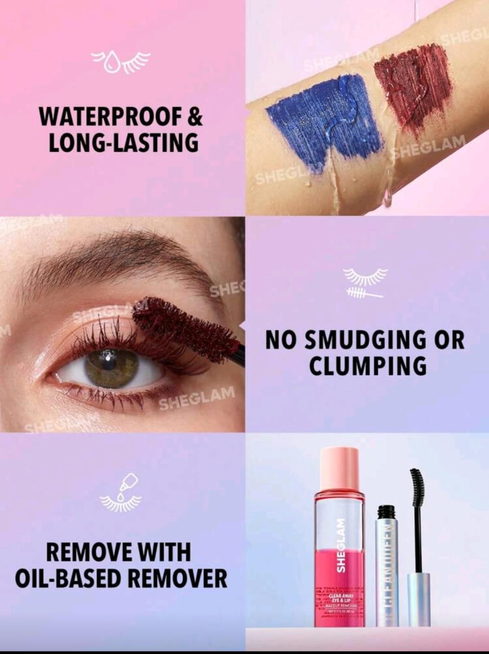 SHEGLAM All-In-One Volume & Length Mascara-Waterproof Burgundy