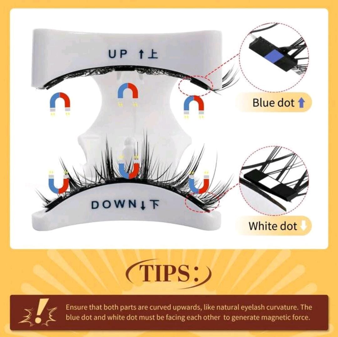 1 paire/set de faux cils magnétiques bouclés CC avec pince à épiler professionnelle