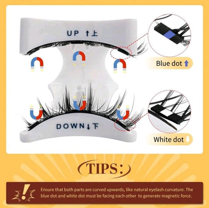 1 paire/set de faux cils magnétiques bouclés CC avec pince à épiler professionnelle