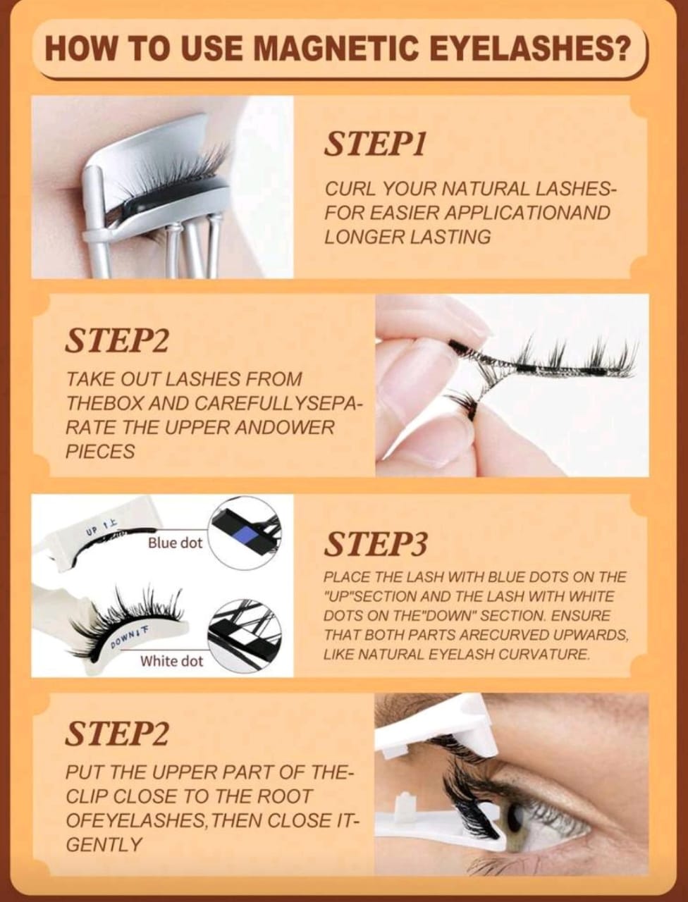 1 paire/set de faux cils magnétiques bouclés CC avec pince à épiler professionnelle