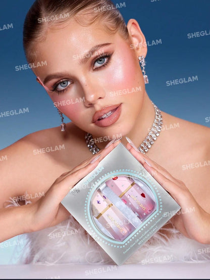 SHEGLAM festive glow gift set rose ritual & glass heart