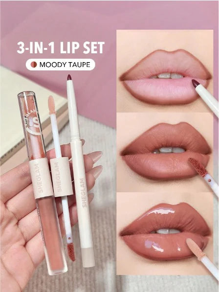 SHEGLAM Soft 90'S Glam Lip Liner And Lip Duo Set